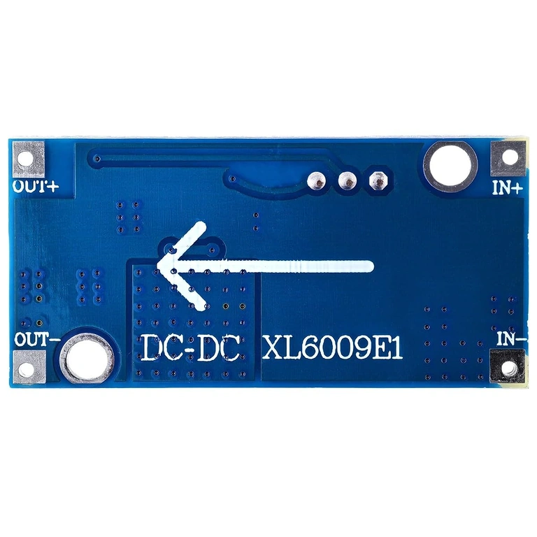 Stražnja strana XL6009 modula Jasan prikaz stražnje strane XL6009 modula napajanja