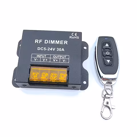 LED traka dimmer 5V 12V 24V 30A s RF daljinskim upravljačem – DC kontroler za jednobojne LED trake