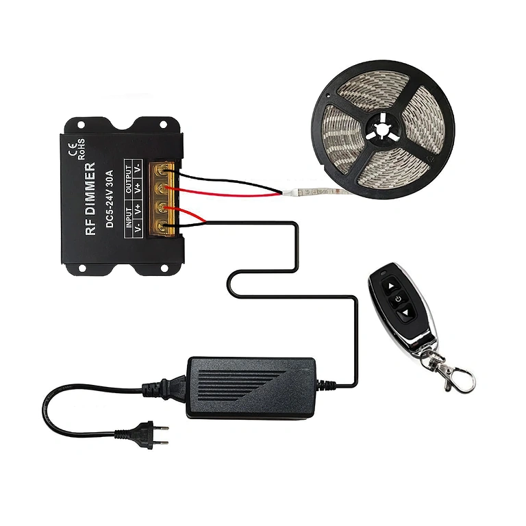 Shema spajanja dimmera za LED traku DC 5V 12V 24V 30A