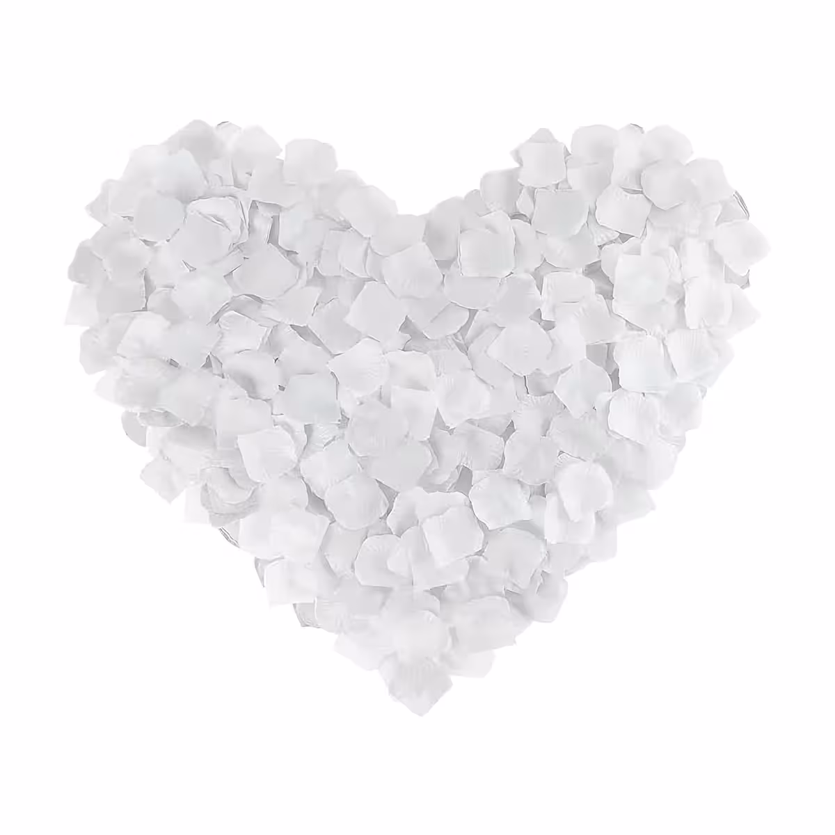 Dekorativni set s bijelim umjetnim laticama od tekstilnog materijala