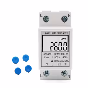 Jednofazni električni brojilo prolazni s digitalnim zaslonom za nadzor potrošnje energije, montaža na DIN šinu