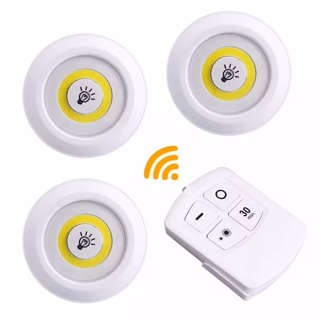 Set 3 LED spot svjetiljke s daljinskim upravljačem – lampe na baterije za unutarnju rasvjetu