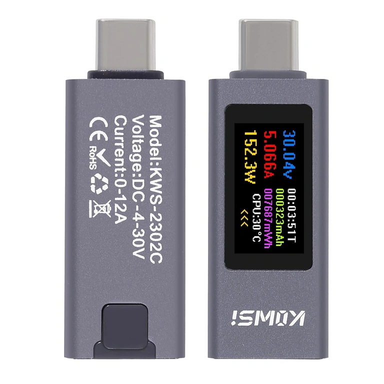 Pogled iz više kutova KWS-2302C Više fotografija USB C Testera KWS-2302C