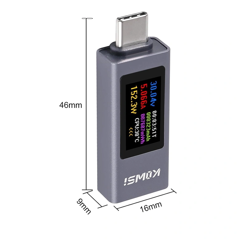 Bočni kut KWS-2302C USB C Tester KWS-2302C bočni prikaz