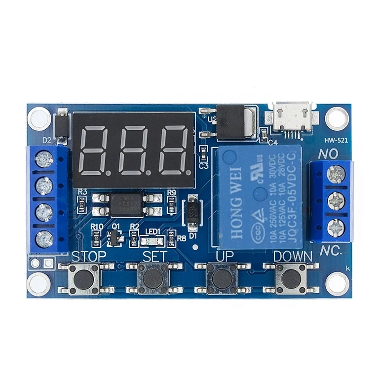 Opći prikaz modula vremenskog releja 6–30V