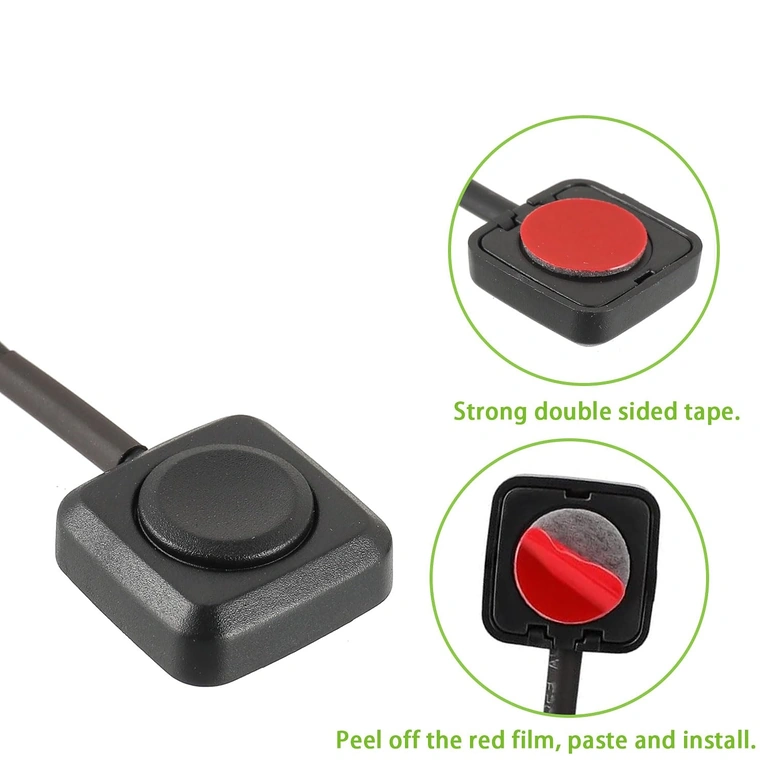 Stražnja strana mini tipke s dvostrukom ljepljivom trakom za montažu