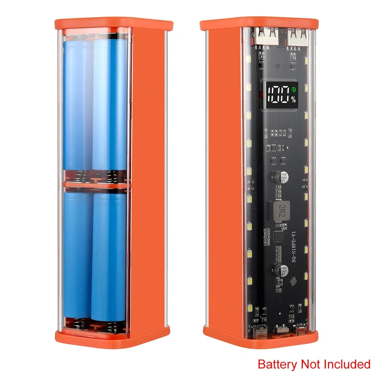 Unutrašnjost kućišta power banka za 8 18650 baterija