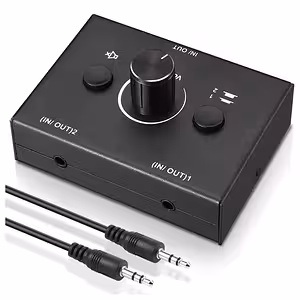 Stereo audio prekidač HiFi – Audio switcher s odabirom izvora, izlaznih signala i RCA/3,5 mm splitter
