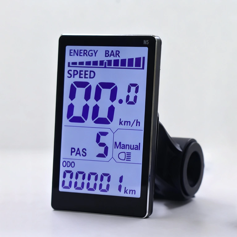 Bočni pogled kompleta kontrolera i zaslona M5 za električni bicikl 500W–1000W