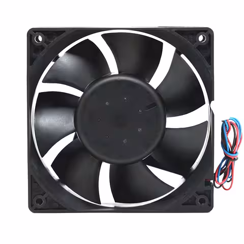 Prednji pogled na aksijalni ventilator 120x120 mm 48 V